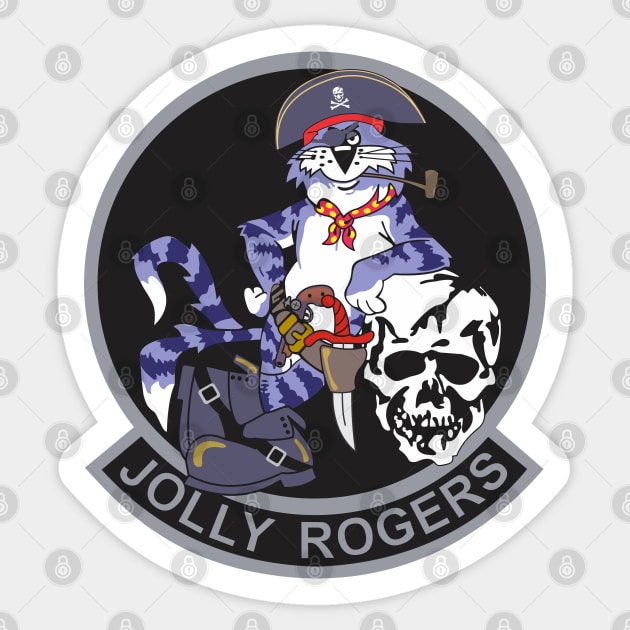 Grumman F-14 Tomcat - Jolly Rogers - black Sticker by TomcatGypsy